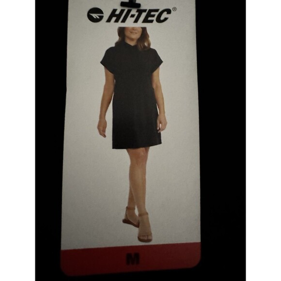 Hi-Tec Womens Size Medium Black Polo Dress Comfort Relaxed Flowy Short Sleeve - Picture 8 of 9